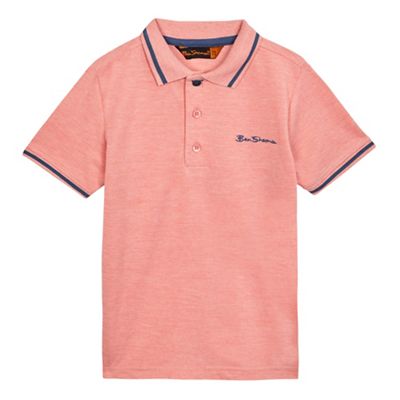 Ben Sherman Boys' pink tipped trim polo shirt